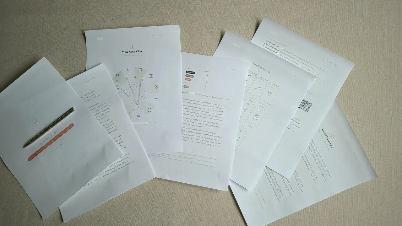 A printed Chart & Deck reading fanned out on the reading table